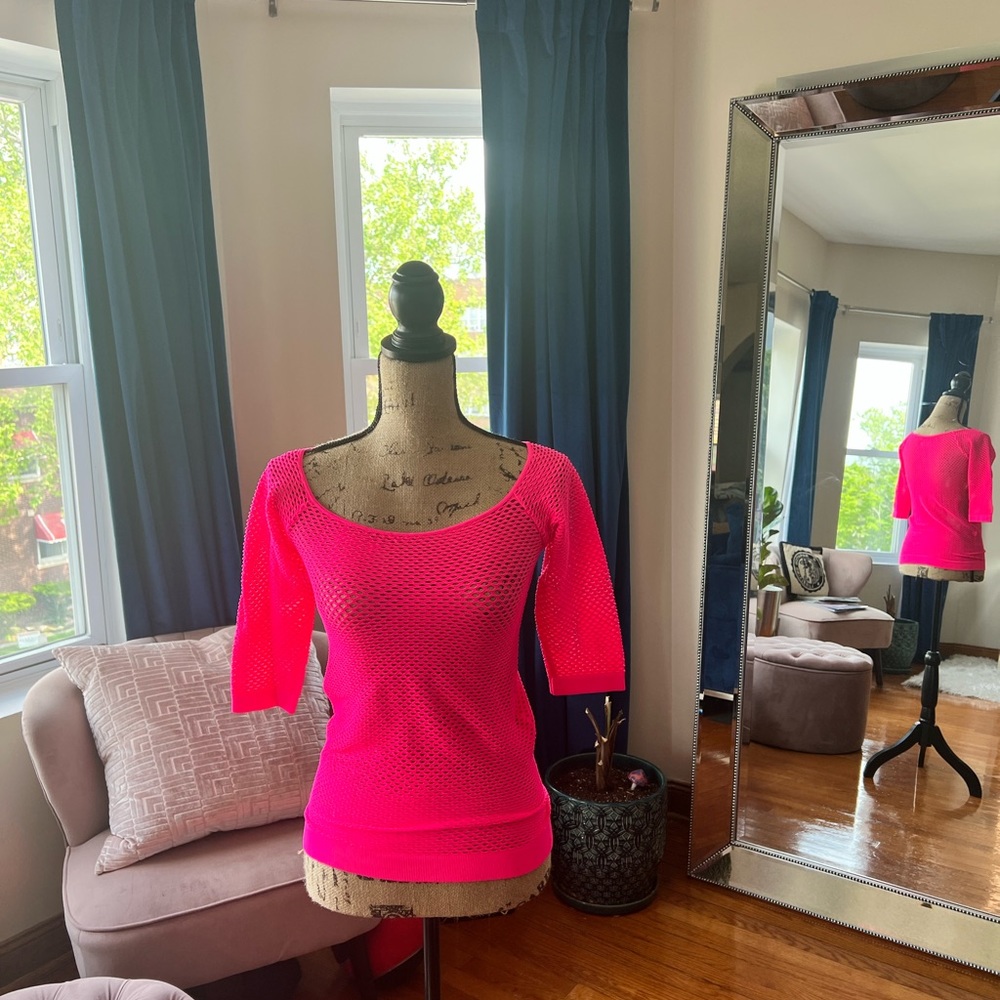 Fishnet long sleeved tops